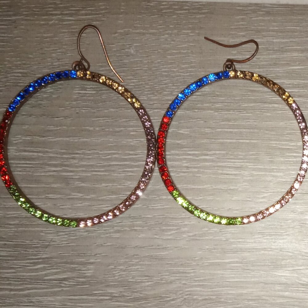Matching multi color earrings